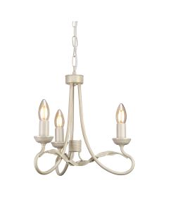 Olivia 3 Light Chandelier - Ivory / Gold Patina
