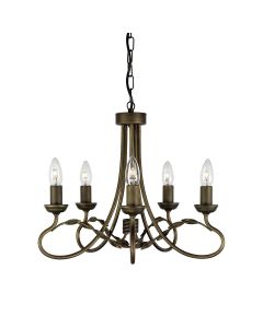 Olivia 5 Light Chandelier - Black / Gold Patina