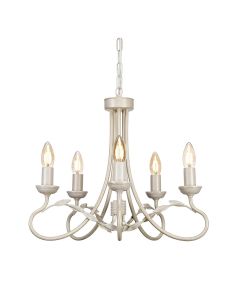 Olivia 5 Light Chandelier - Ivory / Gold Patina