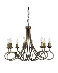 Olivia 8 Light Chandelier - Black / Gold Patina