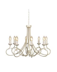 Olivia 8 Light Chandelier - Ivory / Gold Patina