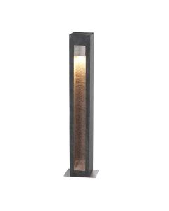 Parkstone Large LED Bollard - Basalt Stone with Stainless Steel