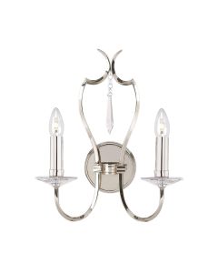 Pimlico 2 Light Wall Light - Polished Nickel