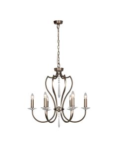 Pimlico 6 Light Chandelier - Dark Bronze