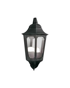 Parish 1 Light Half Lantern - Black
