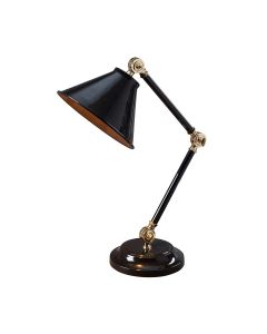 Provence Element 1 Light Mini Table Lamp - Black / Polished Brass