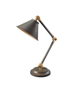 Provence Element 1 Light Mini Table Lamp - Dark Grey / Aged Brass