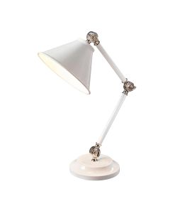 Provence Element 1 Light Mini Table Lamp - White / Polished Nickel