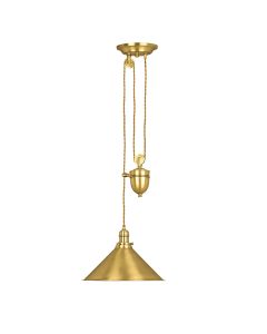 Provence 1 Light Rise and Fall Pendant - Aged Brass