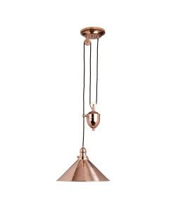 Provence 1 Light Rise and Fall Pendant - Polished Copper