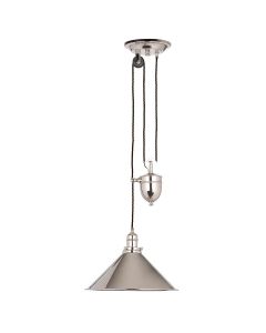 Provence 1 Light Rise and Fall Pendant - Polished Nickel