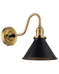 Provence 1 Light Wall Light - Aged Brass & Matte Black