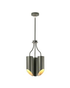 Quinto 3 Light Chandelier - Dark Grey Polished Nickel