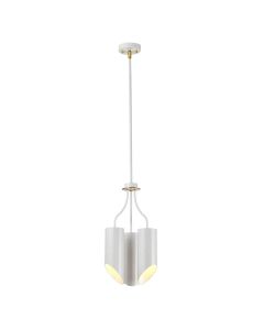 Quinto 3 Light Chandelier - White Aged Brass