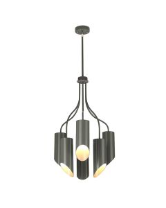 Quinto 6 Light Chandelier - Dark Grey Polished Nickel
