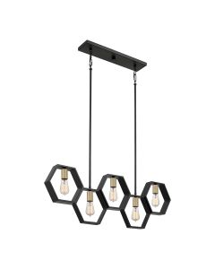 Bismarck 5 Light Linear Pendant - Earth Black