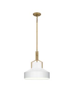 Brecken 2 lt Pendant Light - Aged Brass and Cased Opal glass Shade