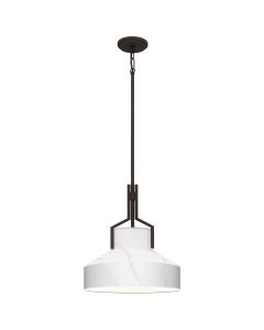 Brecken 2 lt Pendant Light - Old Bronze and faux Alabaster glass Shade