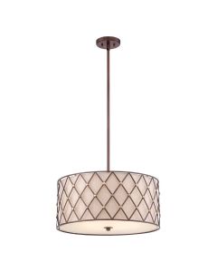 Brown Lattice 4 Light Large Pendant - Copper Canyon