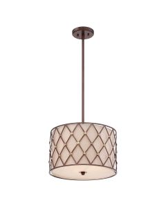 Brown Lattice 3 Light Medium Pendant - Copper Canyon