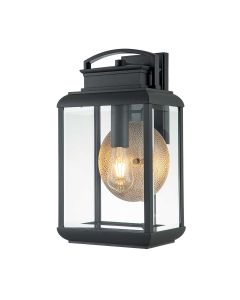 Byron 1 Light Large Wall Lantern - Graphite with Pewter Reflector