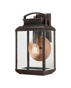 Byron 1 Light Large Wall Lantern - Imperial Bronze with Copper Reflector
