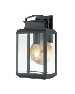 Byron 1 Light Medium Wall Lantern - Graphite with Pewter Reflector