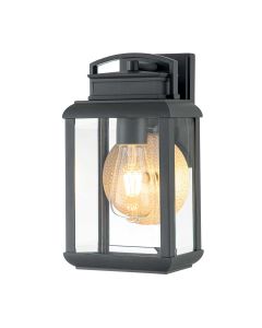 Byron 1 Light Small Wall Lantern - Graphite with Pewter Reflector