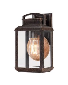 Byron 1 Light Small Wall Lantern - Imperial Bronze with Copper Reflector