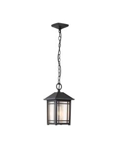 Cedar Point 1 Light Chain Lantern - Black