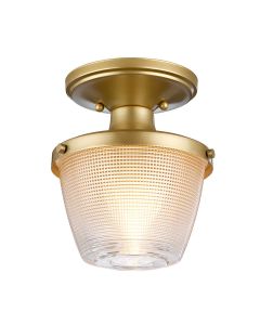 Dublin 1 Light Semi-Flush - Painted Natural Brass