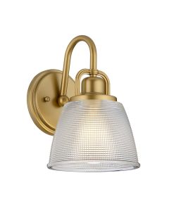 Dublin 1 Light Wall Light - Painted Natural Brass