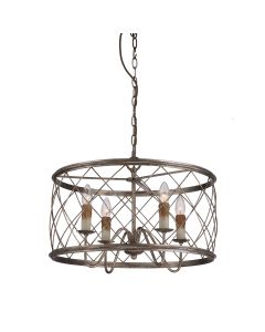 Dury 4 Light Pendant Chandelier - Century Silver Leaf