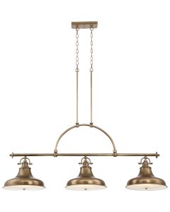 Emery 3 Light Island Chandelier - Weathered Brass