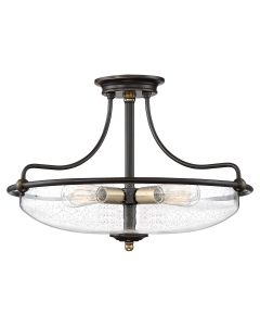 Griffin 4 Light Semi-Flush - Palladian Bronze with Weathered Brass Accents