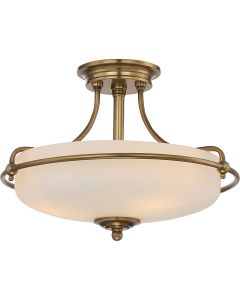 Griffin 3 Light Semi-Flush - Weathered Brass