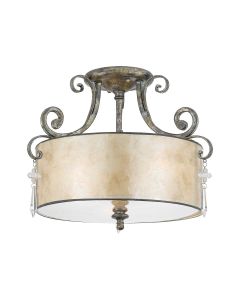 Kendra 3 Light Semi-Flush Light - Mottled Silver