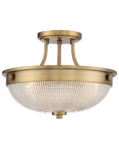 Mantle 2 Light Semi-Flush - Weathered Brass