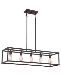 New Harbor 5 Light Island Chandelier - Western Bronze