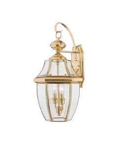 Newbury 2 Light Large Wall Lantern - Lacquered Polished Brass