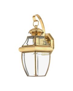 Newbury 1 Light Medium Wall Lantern - Lacquered Polished Brass