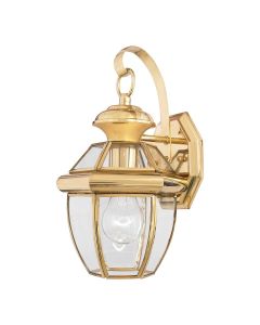Newbury 1 Light Small Wall Lantern - Lacquered Polished Brass