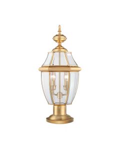 Newbury 2 Light Pedestal - Lacquered Polished Brass