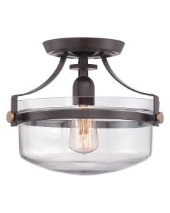 Penn Station 1 Light Semi-Flush - Western Bronze