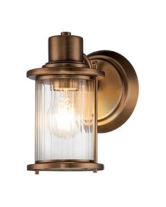Riggs 1 Light Wall Light - Weathered Brass