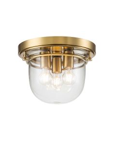 Whistling 3 Light Flush - Brushed Brass