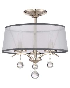 Whitney 3 Light Semi-Flush / Pendant - Imperial Silver