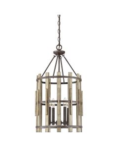 Wood Hollow 4 Light Chandelier - Rustic Black