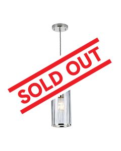 Reno 1 Light Pendant - Polished Nickel, Smoke Glass