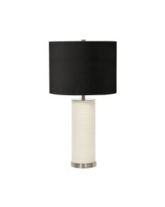 Ripple 1 Light Table Lamp - White with Black Shade